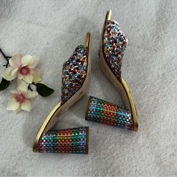 Antonio Melani x The Nat Note Riviera Rainbow Woven Metallic Slip-On Mules - Picture 9 of 16